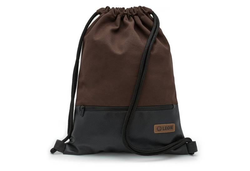 By Bers Turnbeutel Leon By Bers Turnbeutel Beutelrucksack Freizeitrucksack (Tagesrucksack Turnbeutel Beutelrucksack Freizeitrucksack für Strand Sport Festival Freizeit Alltag Einkauf aus Baumwolle Innentasche Schlüsselband), robuste hochwertige Baumwolle, perfekte Verarbeitung von By Bers