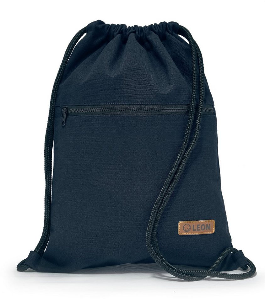 By Bers Turnbeutel Leon By Bers Turnbeutel Beutelrucksack Freizeitrucksack (Tagesrucksack Turnbeutel Beutelrucksack Freizeitrucksack für Strand Sport Festival Freizeit Alltag Einkauf aus Baumwolle Innentasche Schlüsselband) von By Bers