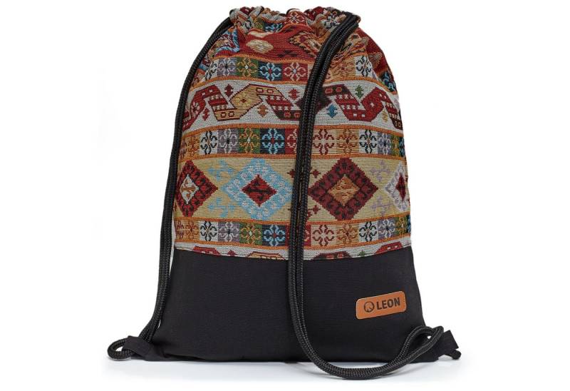 By Bers Turnbeutel Leon By Bers Turnbeutel Beutelrucksack Freizeitrucksack (Tagesrucksack Turnbeutel Beutelrucksack Freizeitrucksack für Strand Sport Festival Freizeit Alltag Einkauf aus Baumwolle Innentasche Schlüsselband), robuste hochwertige Baumwolle - bestens verarbeitet von By Bers