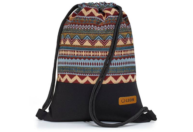 By Bers Turnbeutel Leon By Bers Turnbeutel Beutelrucksack Freizeitrucksack (Tagesrucksack Turnbeutel Beutelrucksack Freizeitrucksack für Strand Sport Festival Freizeit Alltag Einkauf aus Baumwolle Innentasche Schlüsselband), robuste hochwertige Baumwolle - bestens verarbeitet von By Bers