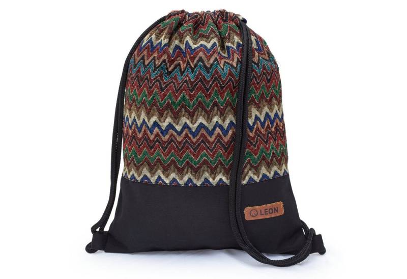 By Bers Turnbeutel Leon By Bers Turnbeutel Beutelrucksack Freizeitrucksack (Tagesrucksack Turnbeutel Beutelrucksack Freizeitrucksack für Strand Sport Festival Freizeit Alltag Einkauf aus Baumwolle Innentasche Schlüsselband), robuste hochwertige Baumwolle - bestens verarbeitet von By Bers