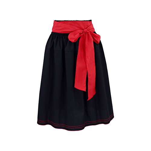 By Johanna Damen Trachten-Rock roter Schleife Glockenrock lang Schwarz Stickerei Rot Dirndl-Set 36 von By Johanna