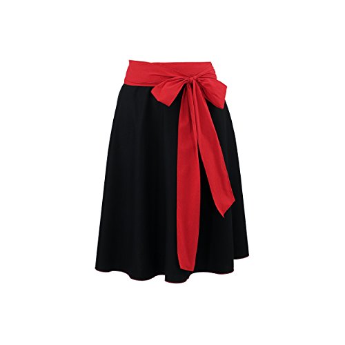 By Johanna Damen Trachten-Rock roter Schleife Glockenrock lang Schwarz Stickerei Rot Dirndl-Set 42 von By Johanna