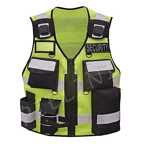 By Johanna Sicherheitsweste Schutzweste Securityweste Einsatzweste Kennzeichnungsweste Multifunktionsweste Reflektierend Multifunktionsweste 201 Gelb Schwarz+ 2 Patch Security von By Johanna