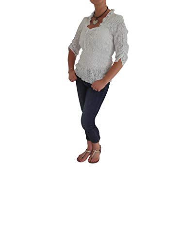 By Johanna Trachtenbluse Damen Landhaus Bluse Dirndlbluse edle Ausbrenner Veredlung Halb Arm. Rüschenbluse zur Jeans Lederhose 38 von By Johanna