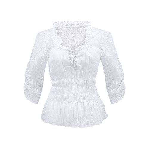 By Johanna Trachtenbluse Damen Landhaus Bluse Dirndlbluse edle Ausbrenner Veredlung Halb Arm. Rüschenbluse zur Jeans Lederhose 38 von By Johanna