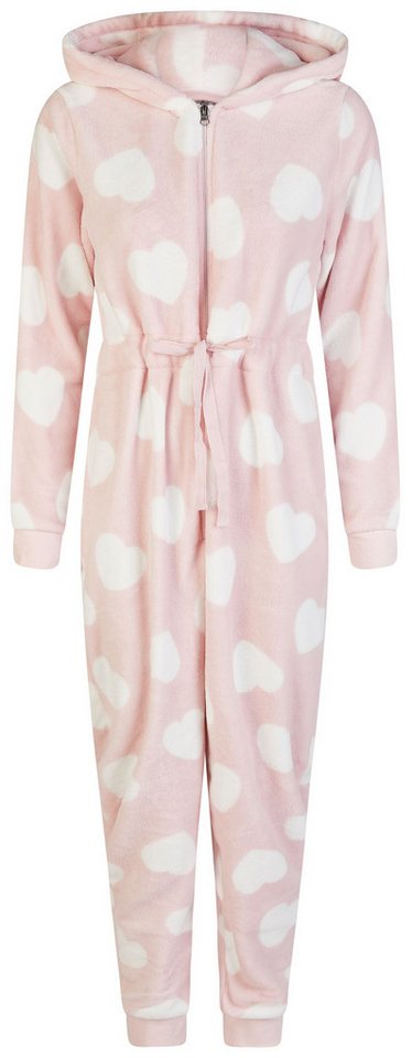By Louise Hausanzug Snowfall Grace (Set, 1 tlg., 1-teilig) Damen Overall lang Homewear Fleece Langarm Bündchen Kapuze von By Louise