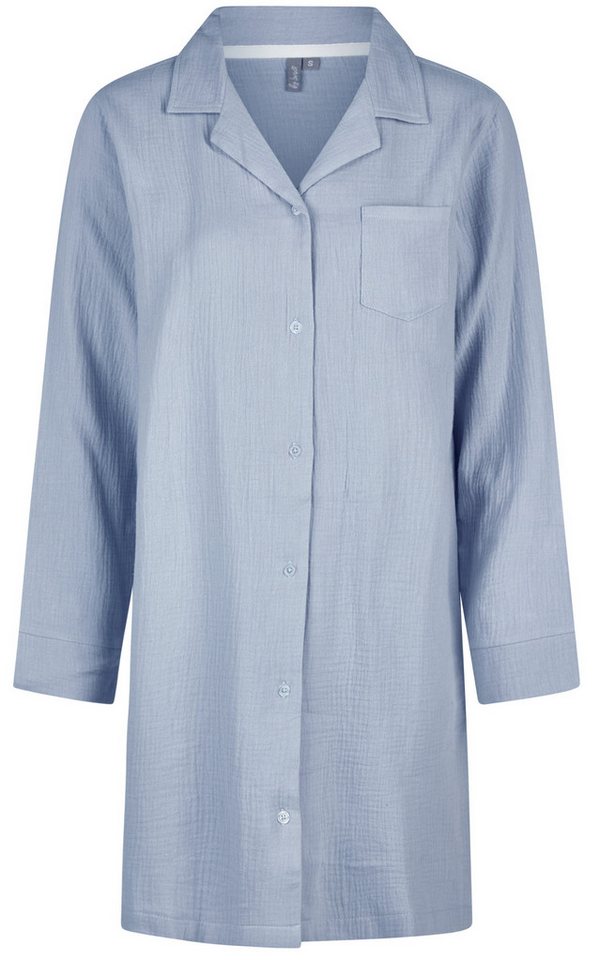 By Louise Nachthemd Damen Musselin Schlafshirt geknöpft (1-tlg) Modisch von By Louise