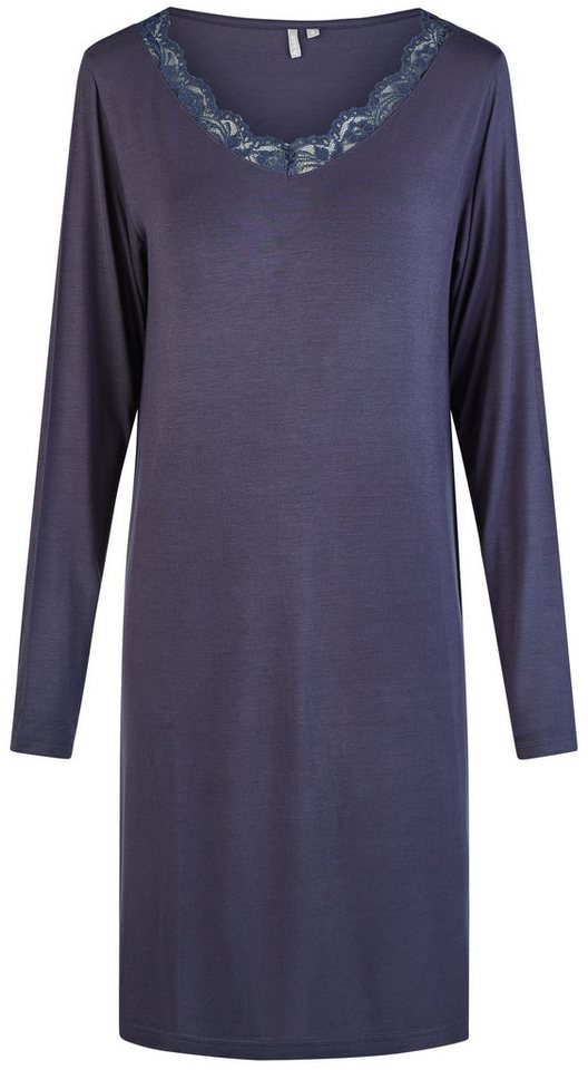 By Louise Nachthemd Northern Lights (Set, 1-tlg., 1-teilig) Damen Sleepshirt ca.95cm lang Langarm Viskose Spitze von By Louise
