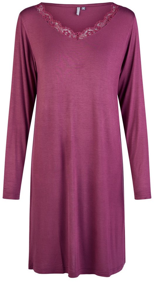 By Louise Nachthemd Northern Lights (Set, 1-tlg., 1-teilig) Damen Sleepshirt ca.95cm lang Langarm Viskose Spitze von By Louise