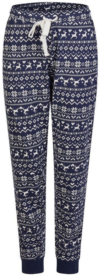 By Louise Pyjamahose Mix & Match (1-tlg., 1-teilig) Damen Schlafhose lang Relaxhose Homewearhose Baumwolle von By Louise
