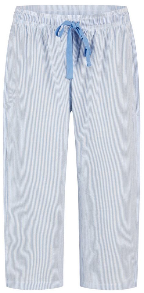 By Louise Pyjamahose Moonlight Magic (1-tlg., 1-teilig) Damen Caprihose Seersucker Schlafhose Pyjamahose Baumwolle von By Louise
