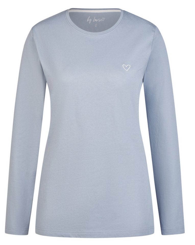 By Louise Pyjamaoberteil Damen Pyjamashirt mit langem Arm (1-tlg) Baumwolle von By Louise