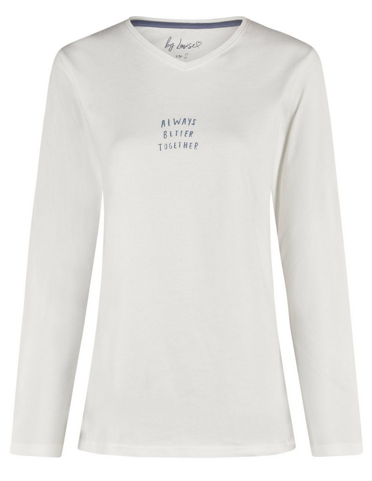 By Louise Pyjamaoberteil Damen Pyjamashirt mit langem Arm (1-tlg) Baumwolle von By Louise