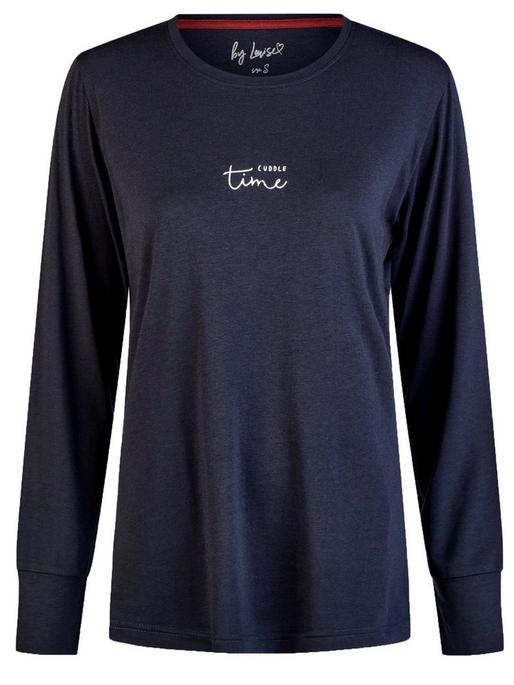 By Louise Pyjamaoberteil Damen Schlafanzugshirt mit langem Arm (1-tlg) Sleepshirt von By Louise