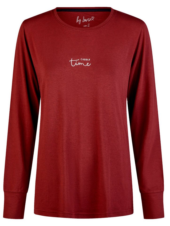 By Louise Pyjamaoberteil Damen Schlafanzugshirt mit langem Arm (1-tlg) Sleepshirt von By Louise