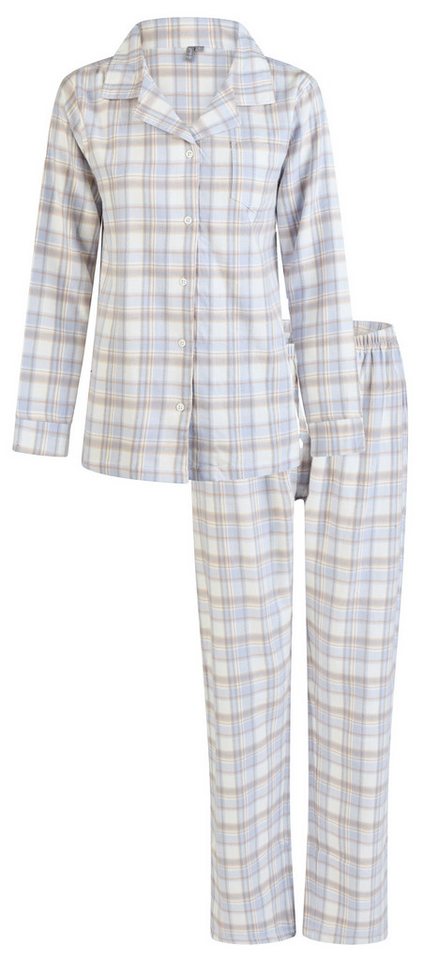 By Louise Schlafanzug Damen Flanell Pyjama (2 tlg) Baumwolle von By Louise