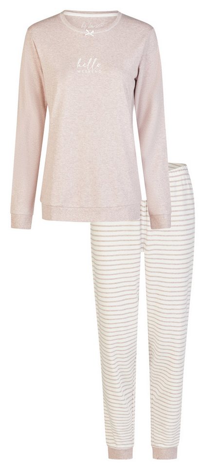 By Louise Schlafanzug Damen Interlock Pyjama mit kuscheligen Socken von By Louise