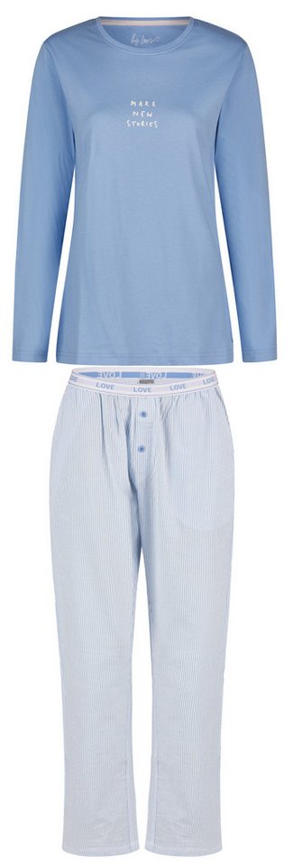 By Louise Schlafanzug Damen Pyjama lang (2 tlg) Baumwolle von By Louise