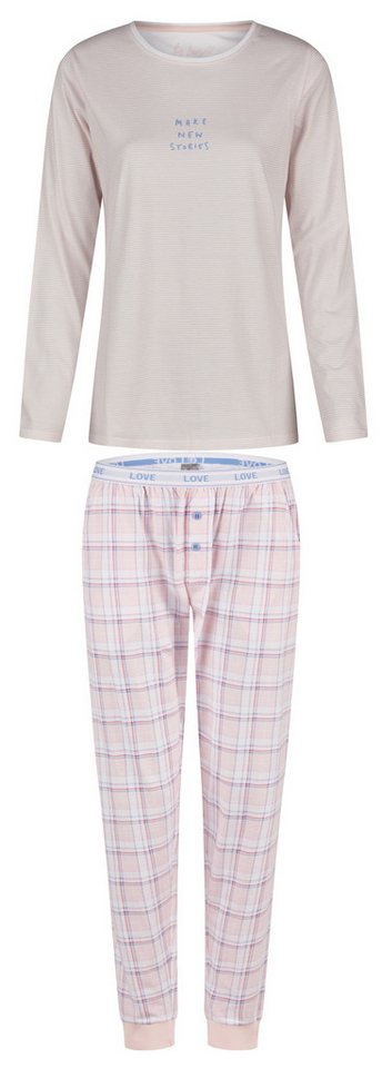 By Louise Schlafanzug Damen Pyjama lang (2 tlg) Baumwolle von By Louise