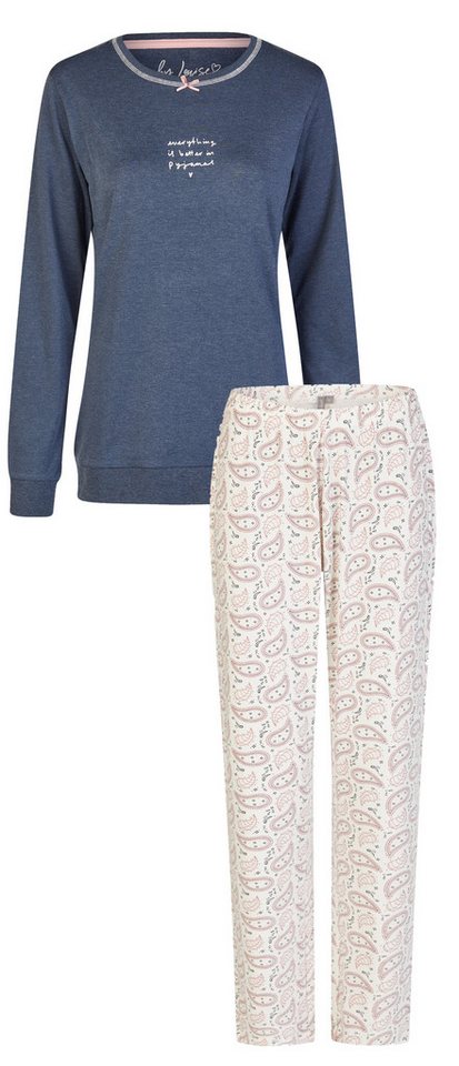 By Louise Schlafanzug Damen Pyjama lang (2 tlg) Modisches Design von By Louise