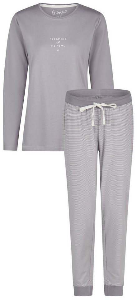 By Louise Schlafanzug Icy Embrace (Set, 2 tlg., 2-teilig) Damen Pyjama lang Langarm Bündchen Baumwolle von By Louise