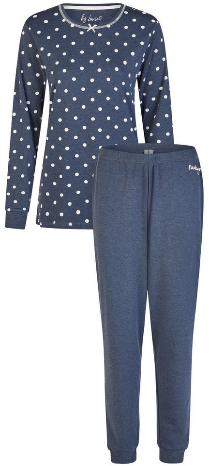 By Louise Schlafanzug Snow Queen (Set, 2 tlg., 2-teilig) Damen Pyjama lang Langarm Bündchen Interlock Baumwolle von By Louise
