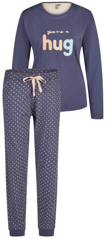 By Louise Schlafanzug Snug Winter (Set, 2 tlg., 2-teilig) Damen Pyjama lang Baumwolle von By Louise
