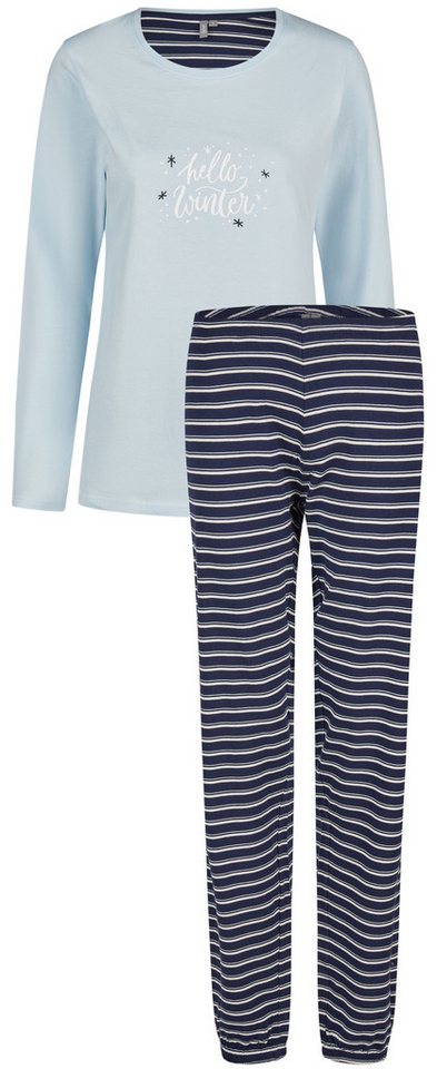 By Louise Schlafanzug Snug Winter (Set, 3 tlg., 2-teilig) Damen Pyjama lang Baumwolle Langarm von By Louise