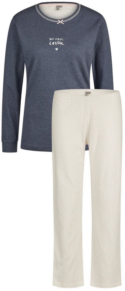 By Louise Schlafanzug Snug Winter (Set, 3 tlg., 3-teilig) Damen Pyjama lang Baumwolle Interlock + Kuschelsocken von By Louise