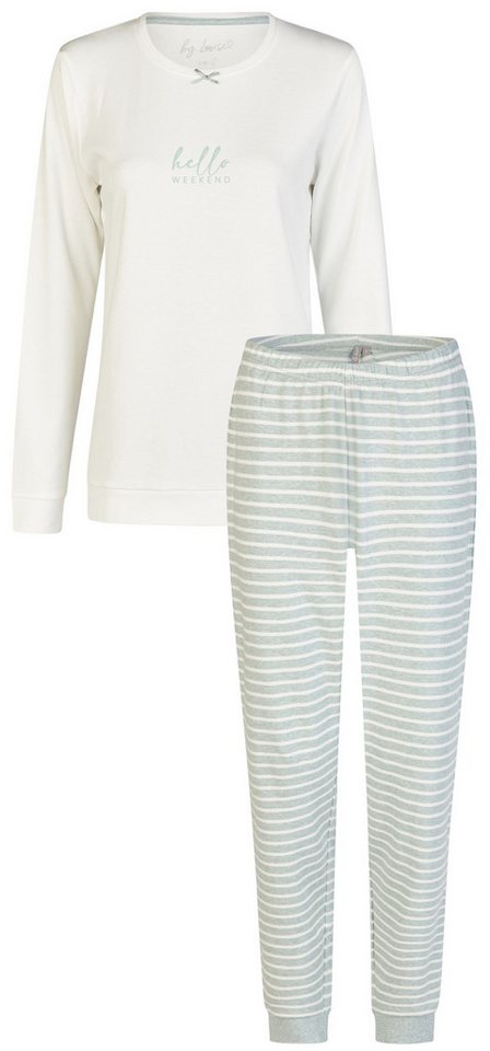 By Louise Schlafanzug Winter Whispers (Set, 3 tlg., 3-teilig) Damen Pyjama lang Baumwolle Interlock + Kuschelsocken von By Louise