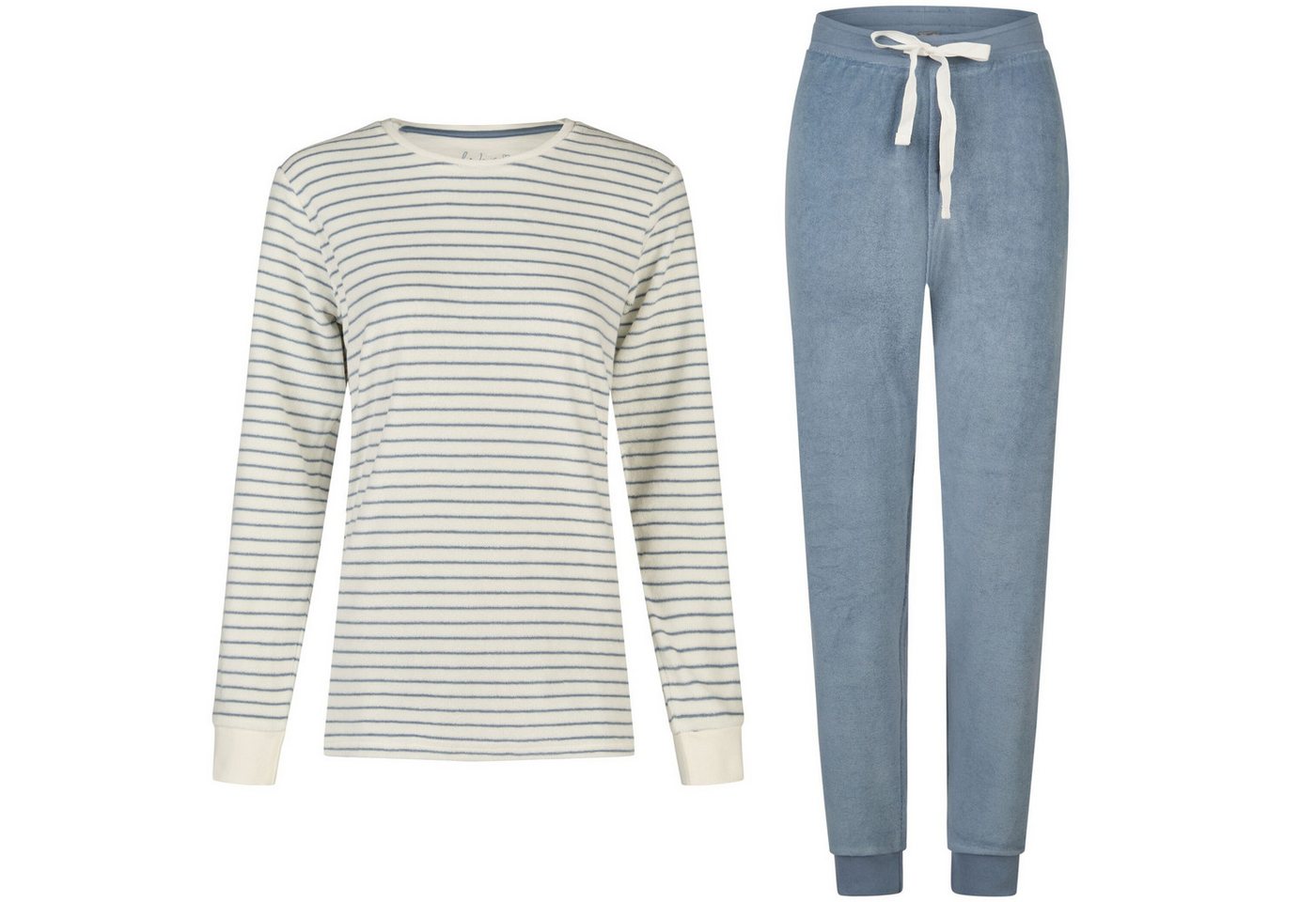 By Louise Schlafanzug by Louise Damen Frottee Pyjama Schlafanzug Nachtwäsche lang Gestreift von By Louise