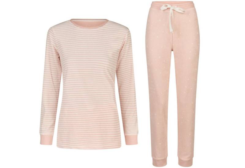 By Louise Schlafanzug by Louise Damen Frottee Pyjama Schlafanzug Nachtwäsche lang Rosa von By Louise