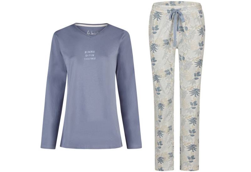 By Louise Schlafanzug by Louise Damen Pyjama Schlafanzug lang Blumen Rundauschnitt von By Louise