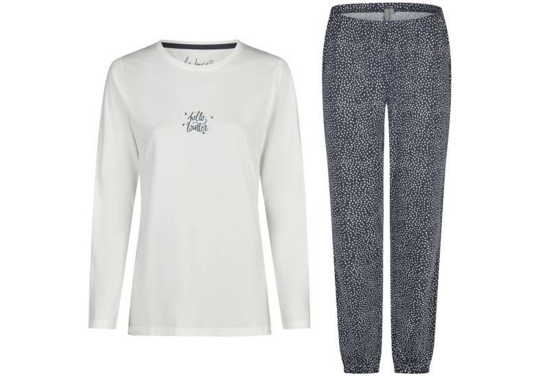 By Louise Schlafanzug by Louise Damen Pyjama mit Kuschelsocken Nachtwäsche lang Interlock von By Louise