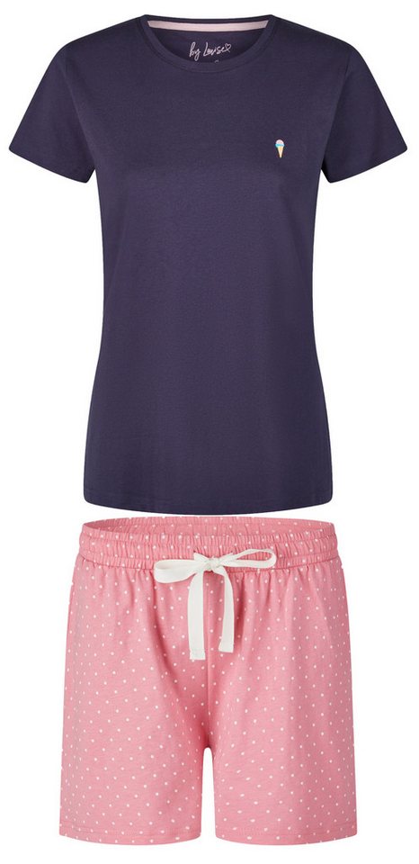 By Louise Shorty Modischer Damen Schlafanzug kurz (2 tlg) Baumwolle von By Louise