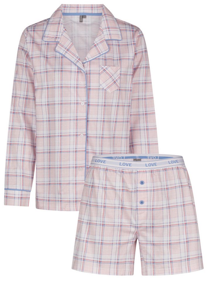 By Louise Shorty Moonlight Magic (Set, 2 tlg., 2-teilig) Damen Pyjama kurz Shorty Jersey-Qualität Baumwolle geknöpft von By Louise