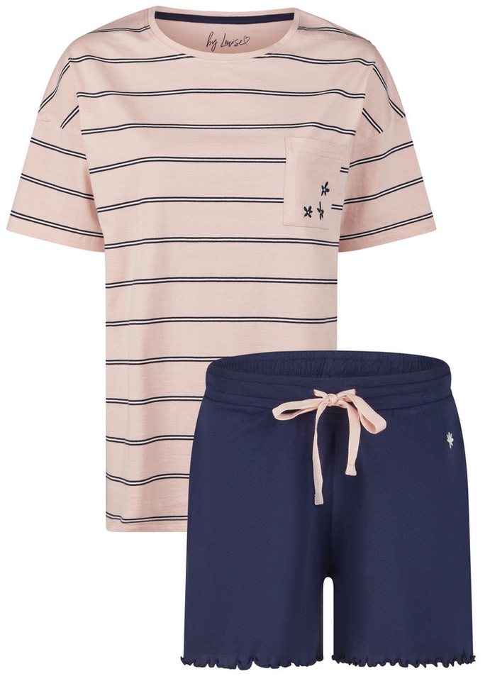 By Louise Shorty Sleep Chic (Set, 2 tlg., 2-teilig) Damen Pyjama kurz Shorty Kurzarm Baumwolle von By Louise