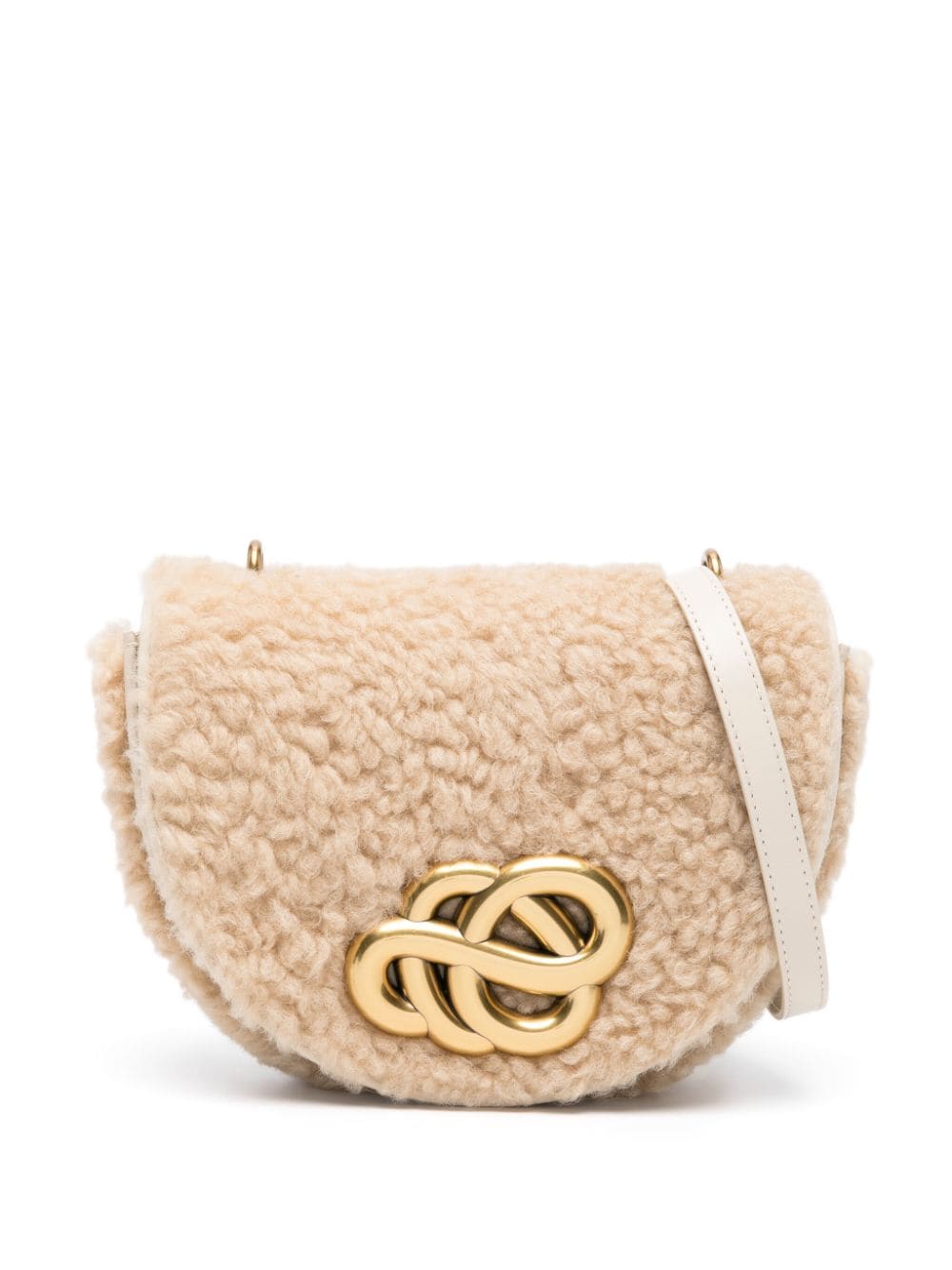 By Malene Birger Schultertasche aus Shearling - Nude von By Malene Birger