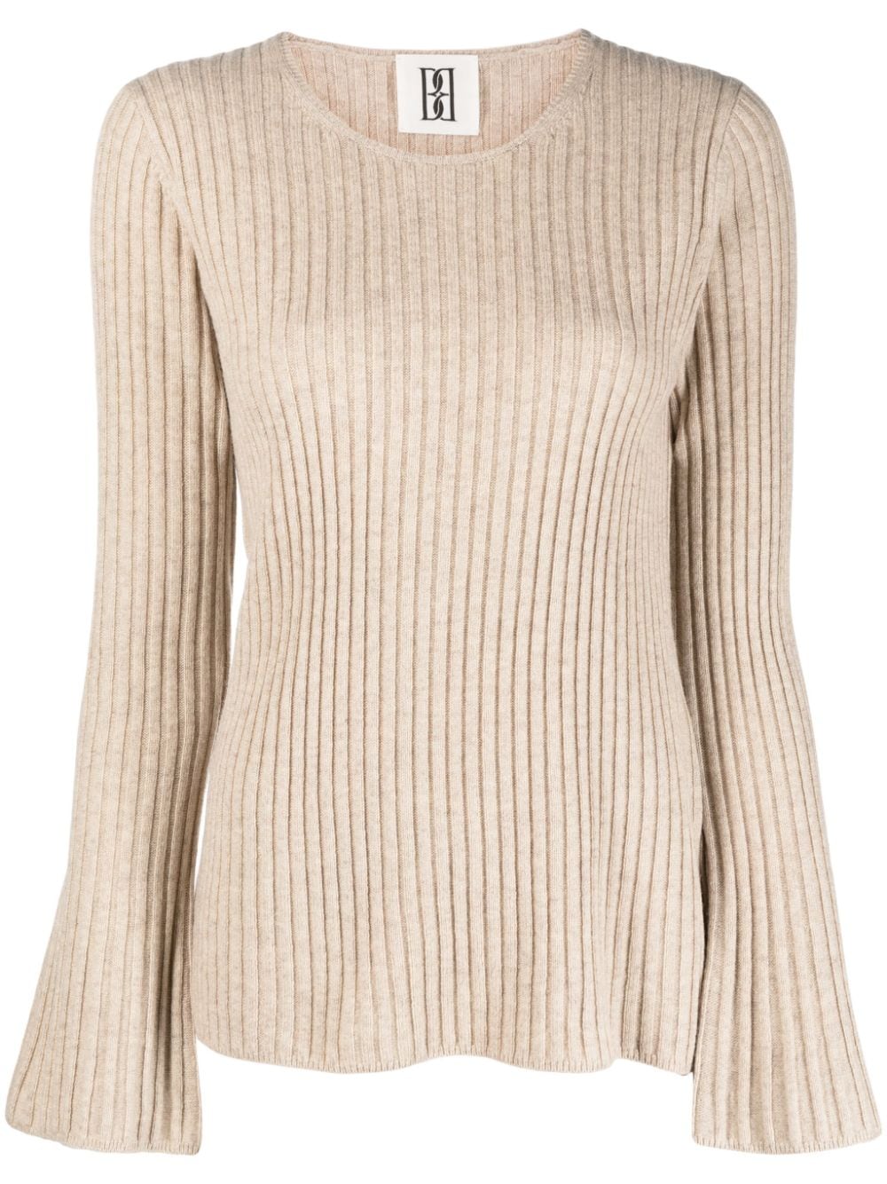 By Malene Birger Gerippter Pullover mit Glockenärmeln - Nude von By Malene Birger