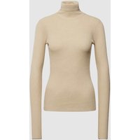 By Malene Rollkragenpullover mit Strukturmuster Modell 'RONELLA' in Beige, Größe L von By Malene