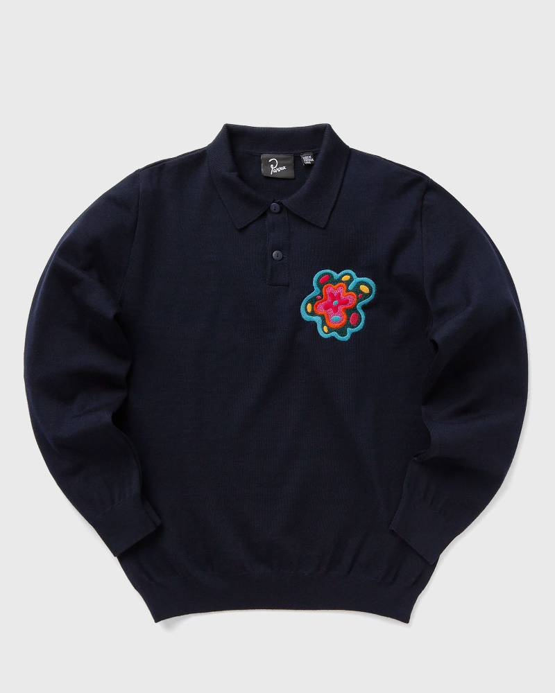 By Parra Flower blob knitted polo pullover men Pullovers blue in Größe:M von By Parra