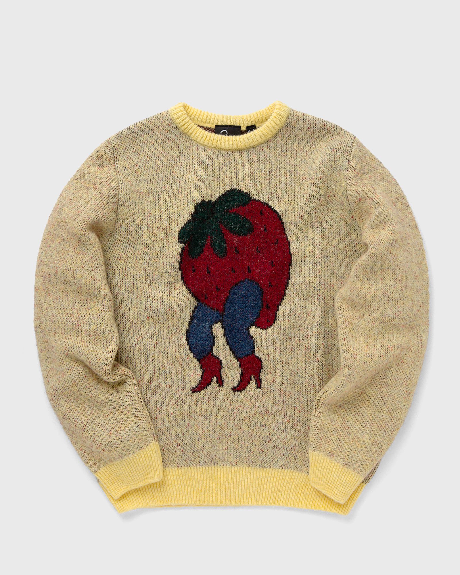 By Parra Stupid strawberry knitted pullover men Pullovers yellow in Größe:L von By Parra