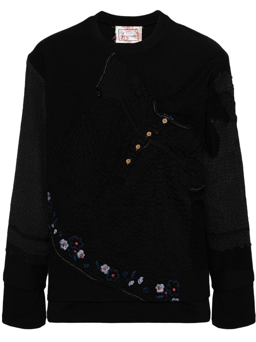 By Walid Sweatshirt im Patchwork-Look - Schwarz von By Walid