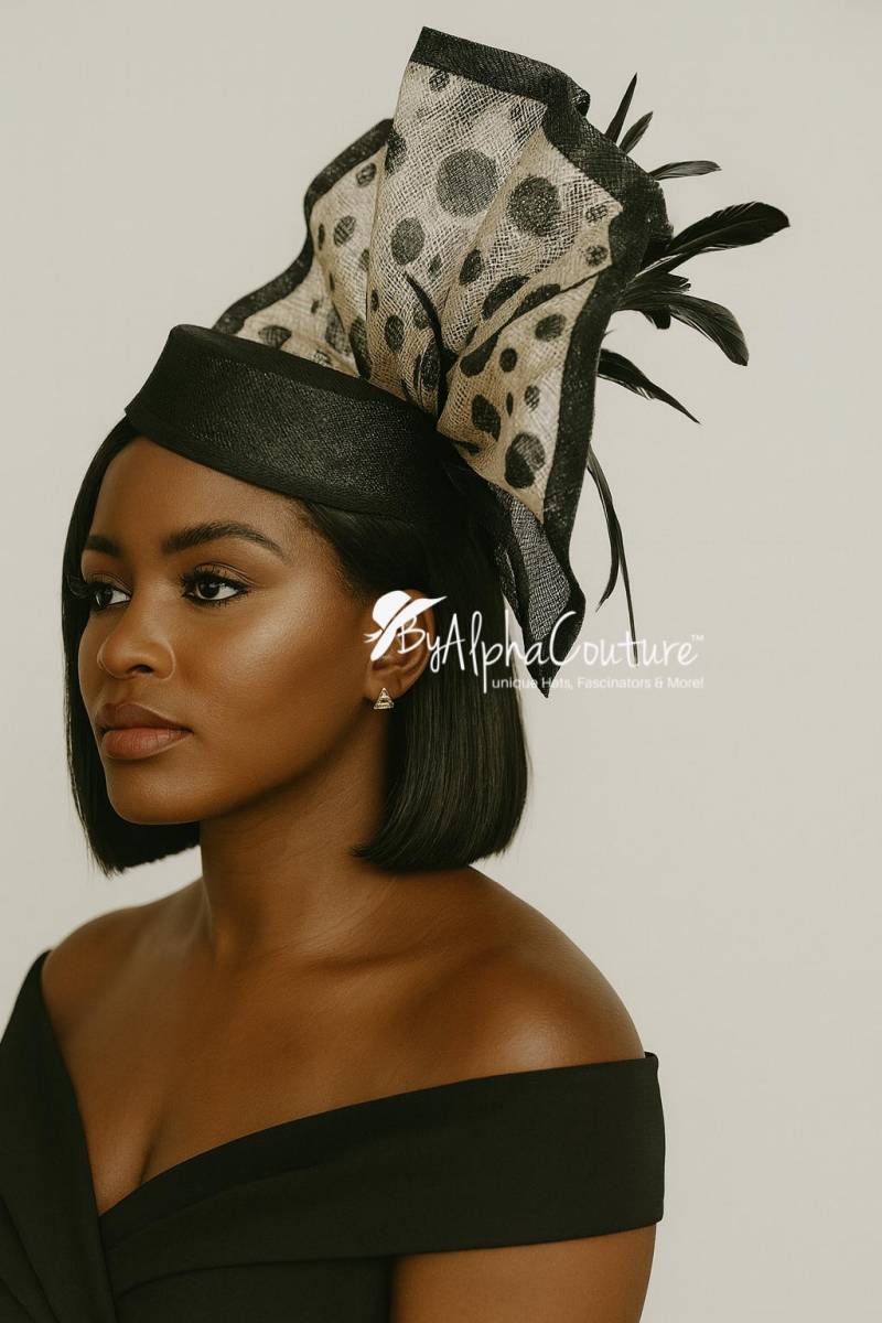 Diva Duality - Wendbarer Black & Cream Fascinator Swarovski Crystal Couture Kopfschmuck Diva Duality - Wendbarer Black & Cream Fascinator Swarovski Crystal Couture Kopfschmuck von ByAlphaCouture