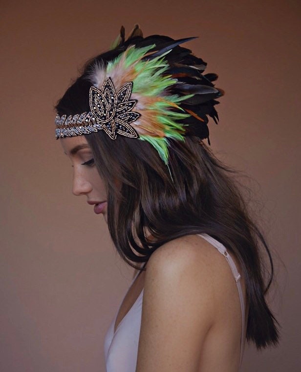 Byannakiss Grüne Federheadpiece/Chloe Byannakiss Grüne Federheadpiece/Chloe von ByAnnaKiss
