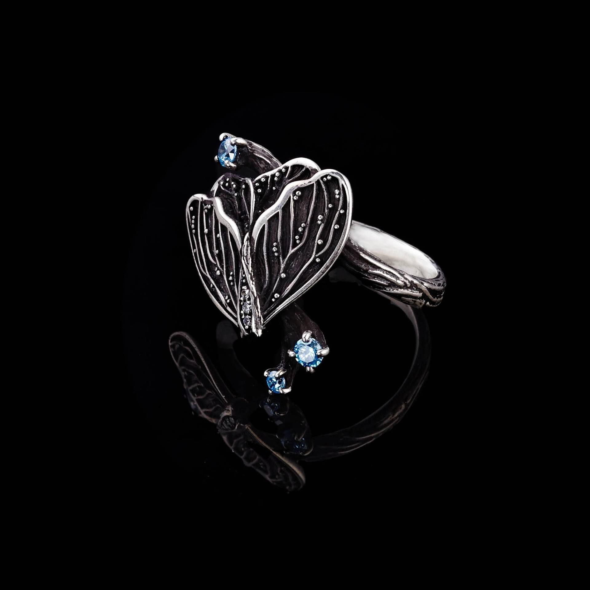 Schmetterling Silber Ring, Schmuck, Baumrinde Dainy Vintage Zweig Ring Für Frauen, Trendy Jahrestag Geschenk, Frau Geschenk von ByAynalJewelry