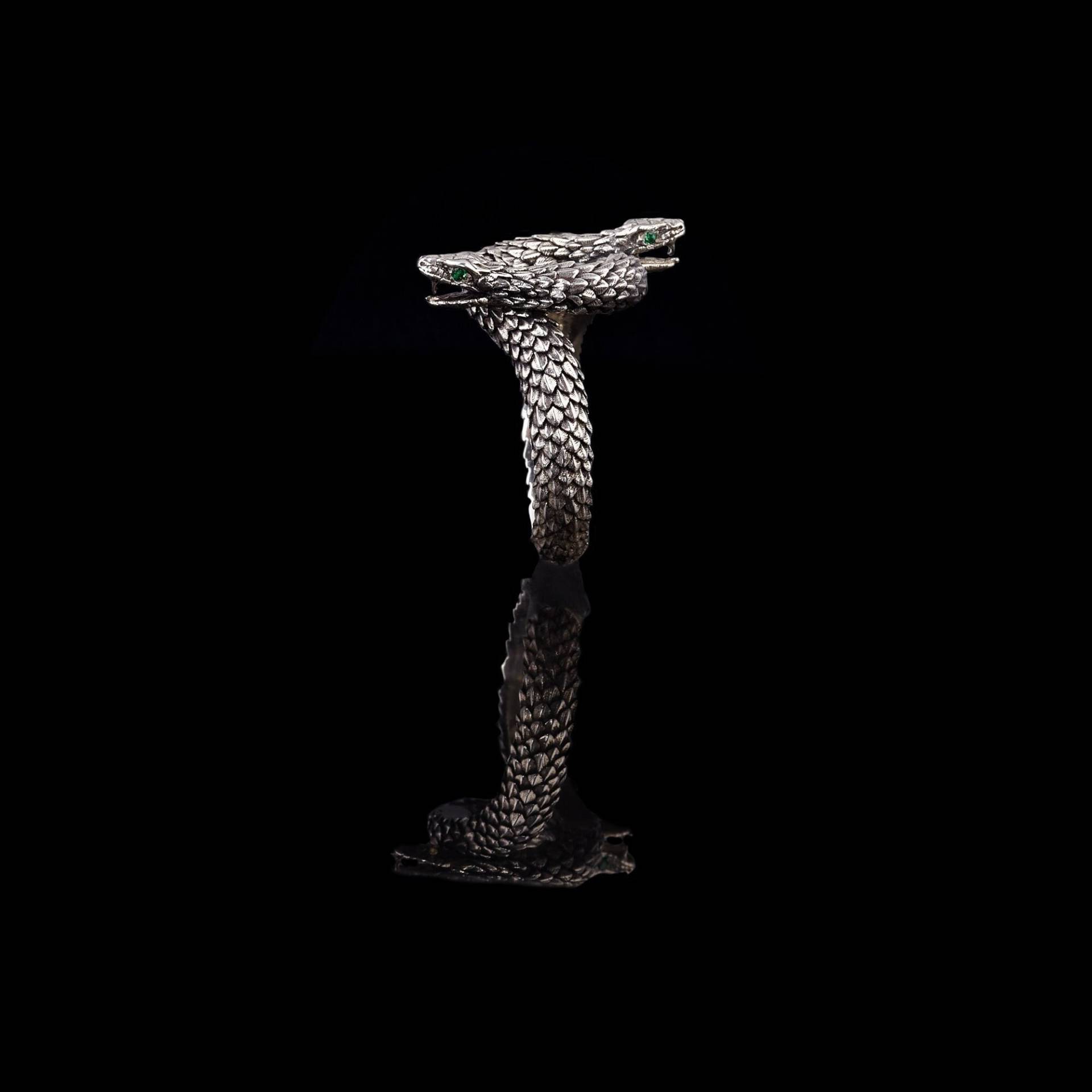 Silber Doppelkopf Schlange Ring, Schmuck, Reptil Tier Liebhaber Geschenk, Statement Piece Silber Doppelkopf Schlange Ring, Schmuck, Reptil Tier Liebhaber Geschenk, Statement Piece von ByAynalJewelry