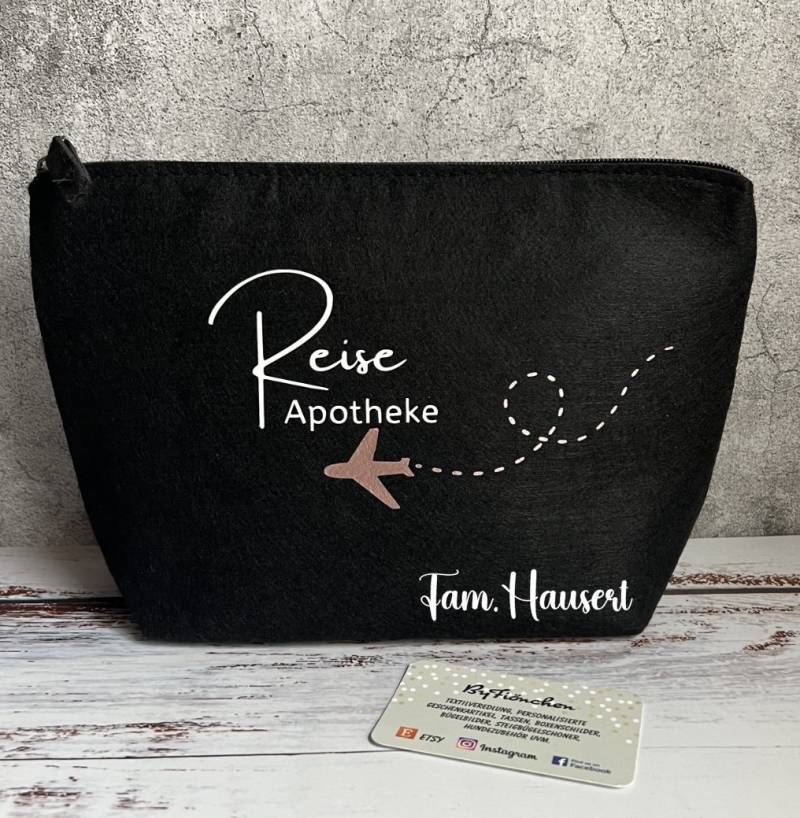 Reise Apotheken Tasche, Personalisiert Byfiönchen Medikamenten Tasche/Notfall Utensilo von ByFioenchen