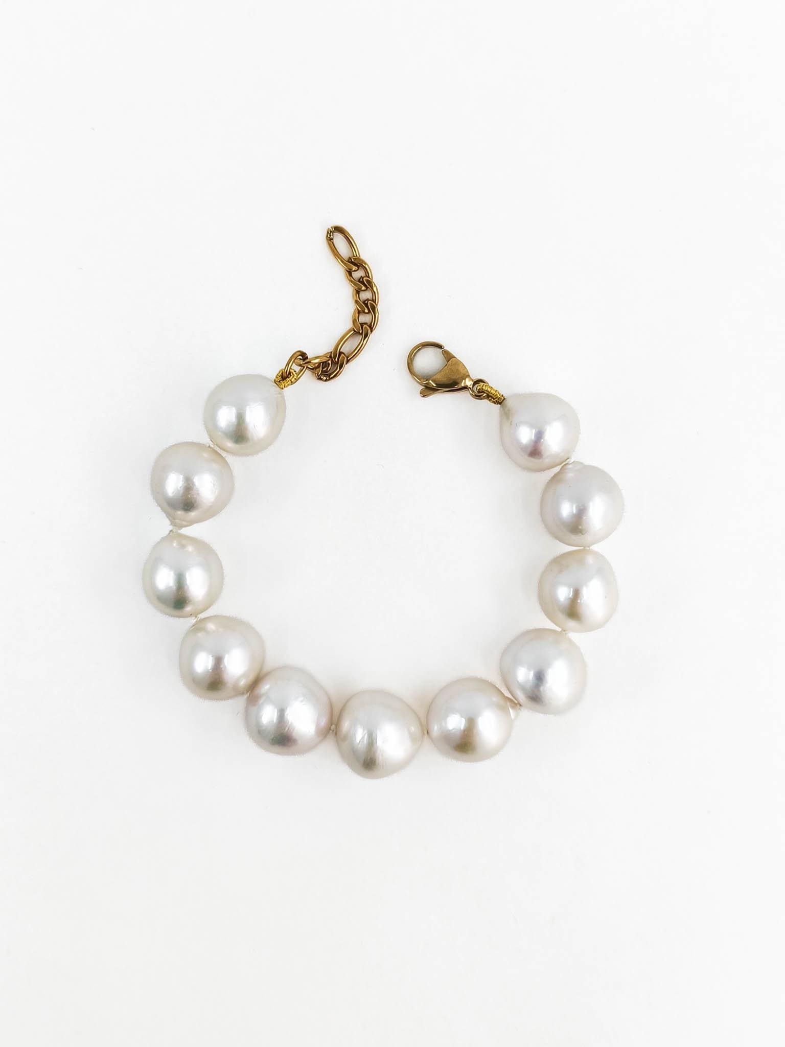 Großes Rundes Echtes Perlenarmband Geknoteter Perlenschmuck von ByIsabelleDesign